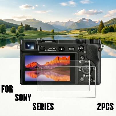 Bộ 2 miếng dán màn hình - Độ cứng 9H, chống trầy xước, hiển thị siêu rõ nét, lớp phủ chống bám vân tay, phủ toàn màn hình, không bọt khí, chất liệu kính cường lực, bảo vệ camera khỏi trầy xước và hao mòn, trong suốt, phù hợp với ZV-E10/ZV-E10K/ZV-1/ZV-1 II/ZV-1F/A7M3/RX100 màu đen (thế hệ 1-7)/NEX7/NEX6/A7C2/ZVE10 II/A7R5/A7RM5, phù hợp cho người đam mê máy ảnh, phù hợp cho người yêu thích nhiếp ảnh.