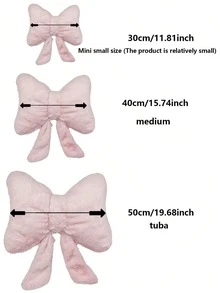Decorative Bowknot Throw Pillow, Soft & Cute Bowknot Decor Cushion, Suitable For Bed, Sofa And Bedroom, Must-Have Home Decor Pillow For Spring/Summer, Birthday Gift, Perfect Gift For Family And Friends On Weddings - Pink - View 9
