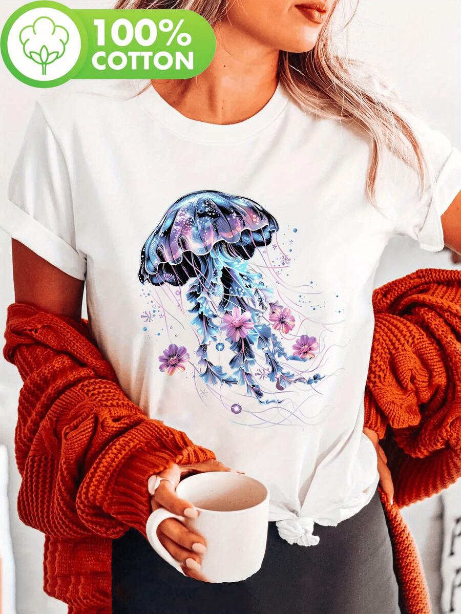 Women T-Shirts - [White] - View 1