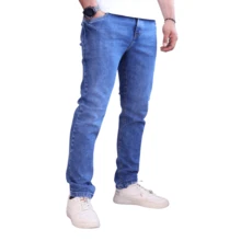 Pantalón Semiskinny de Mezclilla Stretch para Hombre John Silver - Azul Marino - Ver 4