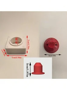1pc Flame Missile Toilet Flush Button Extension, No Drilling Installation, Durable Plastic, Classic Design, Fits Standard Flush Valves, Reusable Soft Rubber Base, Suitable For Most Push-Button Toilet Flush Valves, Bathroom Upgrade Essential, Toilet Accessories, DIY Enthusiasts, RV Toilet Valves, Toilet Parts - Multicolor - View 3