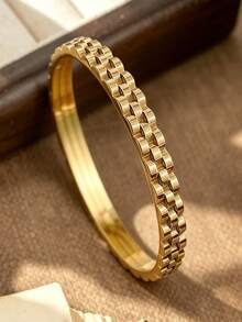 18K镀金不锈钢叠戴手链，四叶草设计，时尚百搭，适合女性日常佩戴，也适合派对、节日、生日、婚礼、情人节、母亲节等场合，更是送给妈妈的理想礼物。 - 鑲鑽手鐲 - 查看 4