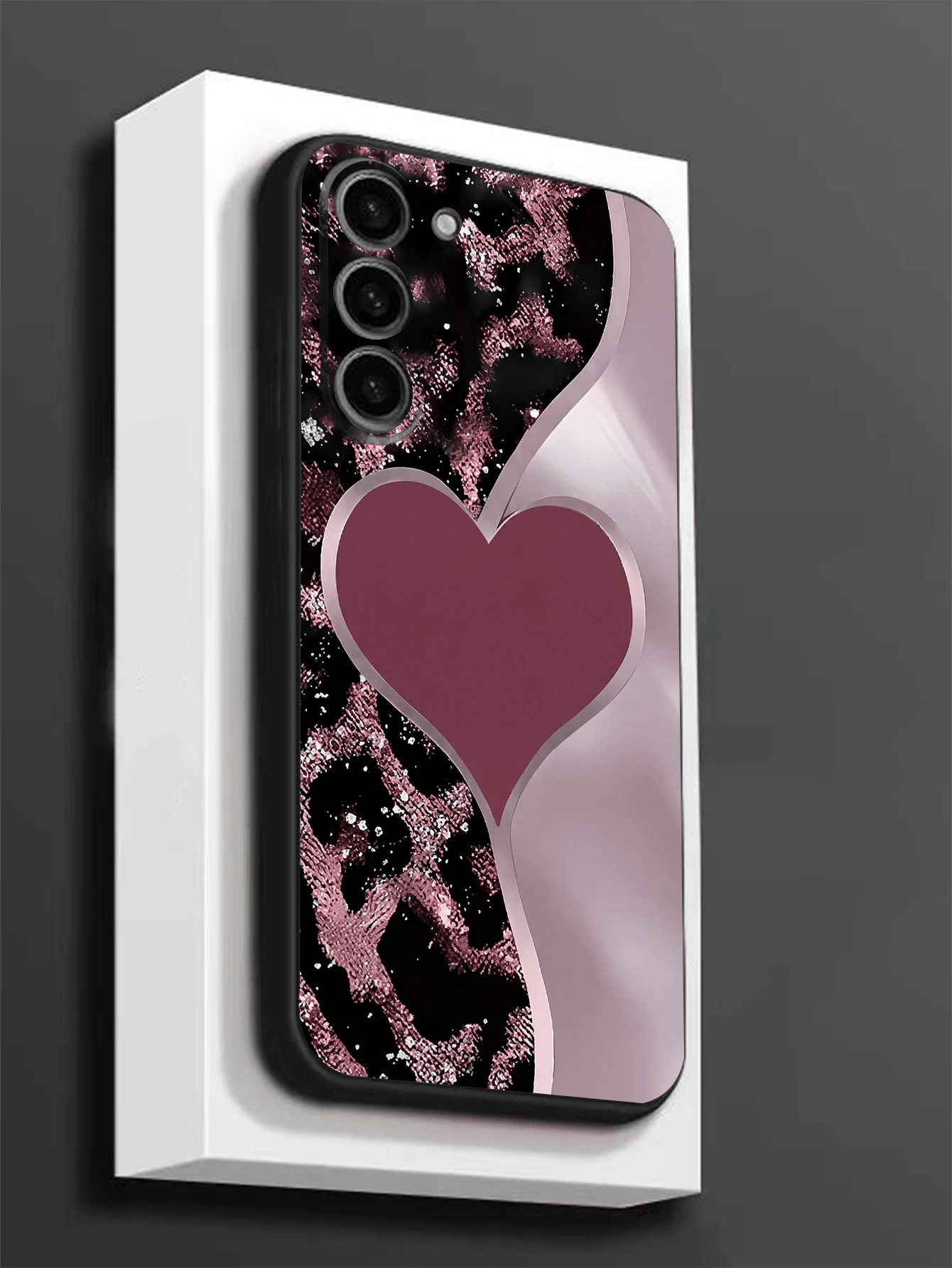 1件裝頂級紫色愛心豹紋防摔防滑黑色手機保護殼,適用於 iPhone 17/17 Air/17 Pro/17 Pro Max、Honor、Galaxy A04e/A05s/A13/A14/A15/A34/A35/A50/A52/A53/A54/S21/S22/S23/S24/S25/S25 Ultra/6A/7A/8A/12T/13T/14T - 黑色 - 查看 1
