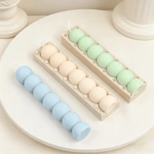 Khuôn nến silicon hình cầu xếp chồng, khuôn làm nến hình cột hạt tròn hình học thiết kế tách rời, dụng cụ đúc nhựa dẻo linh hoạt cho xà phòng thơm tự làm và đồ thủ công trang trí nhà cửa. - A - Xem 6