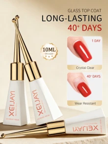 XEIJAYI 1件 10ml 浸泡式凝膠頂層塗料，UV/LED相容，適用於美甲藝術收尾，適合沙龍與居家DIY美甲 - 無色 - 查看 3