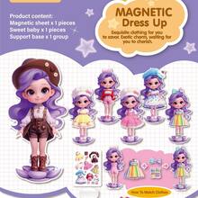 Children's DIY Magnetic Sticker Princess Dress-Up Toy Set, Magnetic Dress-Up Educational Role Play Pretend Play Toy For Parent-Child Interaction, Suitable For 3-12 Years Old Girls, Toy Gift, Birthday Gift - Multicolor - View 4