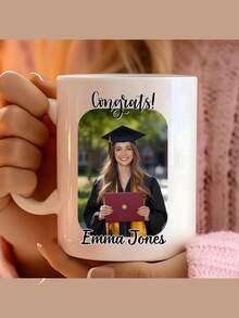 Personalized 2026 Graduation Mug - Name And Year Graduation Cap Mug, Graduation Theme Mug, Personalized "Class Of 2026" Ceramic Tea/Coffee Cup, No Assembly Required, Suitable For Graduation Gift, Birthday, Party Favors - Multicolor - View 7