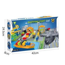 1pc Container Port Transport Toy Set, Transport Ship Toy Set With Containers, Transport Ship, Transport Plane, Transport Ship, Map, Perfect Birthday, Halloween, Christmas, Thanksgiving, New Year Gift - Blue - View 11