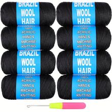 1/2/5/8 Rolls Acrylic Yarn For Brazilian Wool Braids, Suitable For African Crochet Braids, Giant Braids, Senegalese Twists, Braided Wigs, Spiral Braids, Twists, Wrap Braids, 70g/Roll - Multicolor - View 1