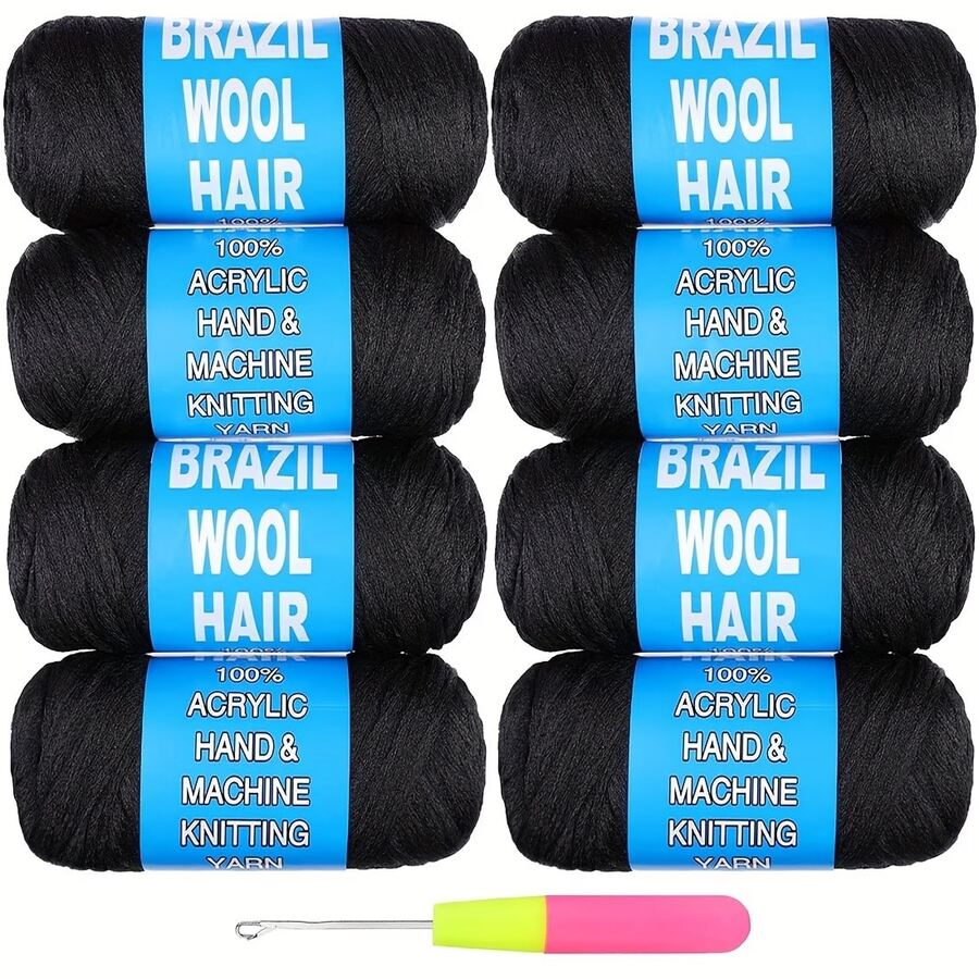 1/2/5/8 Rolls Acrylic Yarn For Brazilian Wool Braids, Suitable For African Crochet Braids, Giant Braids, Senegalese Twists, Braided Wigs, Spiral Braids, Twists, Wrap Braids, 70g/Roll - Multicolor - View 1