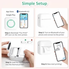 Compact Mini Printer, Portable Thermal Printer, Compatible With IOS Android, Ink-Free Printer For Printing Photos, Images, Notes, Receipts, Lists, Memos - Multicolor - View 10