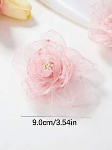 2 chiếc kẹp tóc hình hoa hồng chuyển màu thanh lịch, ngọt ngào và dễ thương, phù hợp cho các dịp lễ và sử dụng hàng ngày. - Hồng - Xem 3