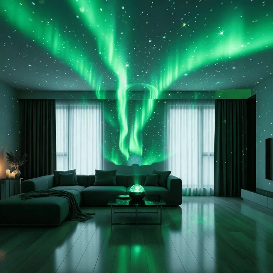 1 đèn chiếu LED tạo không gian lãng mạn, hình ảnh bầu trời sao, cực quang, sóng biển, 16 màu RGB kèm điều khiển từ xa, thích hợp cho các cặp đôi hẹn hò, phòng ngủ, kỷ niệm, trang trí nhà cửa.