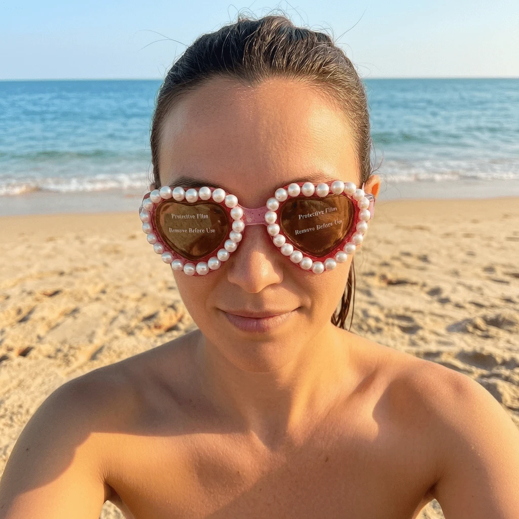 1pc Heart-Shaped Swimming Goggles, Anti-Fog Anti-Water Design, Adjustable Leak-Proof, Suitable For Pool, Beach And Water Park - Pink - View 1