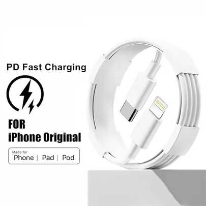 paquete de 1-3 piezas Cable de carga rápida y datos USB-C/USB a Lightning de 2 m, compatible con PD, adecuado para Apple 14/13/12/11 Series, apto para viajes, traslados, oficina y múltiples escenarios