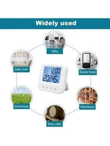 1pc New LCD Digital Thermometer Hygrometer, Baby Room Humidity Monitor, Backlit Indoor Electronic Temperature Humidity Meter Weather Station - White - View 4