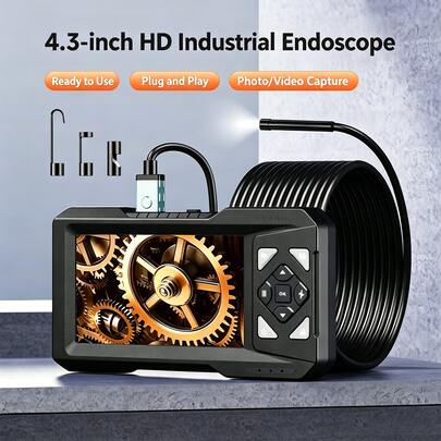 5.5mm 1080P HD Industrial Endoscope With Light - Flexible Gooseneck Pipe Automotive Repair Inspection Camera