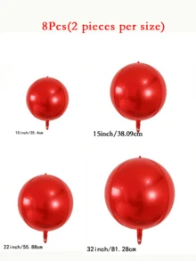 4 piezas (10 Pulgadas + 15 Pulgadas + 22 Pulgadas + 32 Pulgadas) Globos de Foil Burdeos - No se necesita helio, reutilizables, base resistente, superficie reflectante, adecuados para el Día de San Valentín, boda, cumpleaños, Día de la Madre, fiesta de jardín y decoración de diversos eventos. Decoración de fiesta de cumpleaños, globos de cumpleaños, decoración de eventos, estructura duradera, globos fáciles de instalar, decoración de fiestas, decoración navideña, planificación de celebraciones. - Multicolor - Ver 10