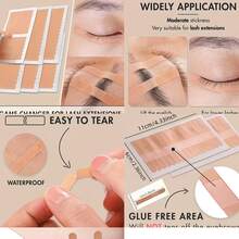 6 Rolls (96 Pieces) Of Breathable Micro-Hole Eyelash Extension Tape - Specially Designed For Eye Makeup Application - Multicolor - View 6