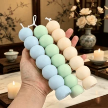 Khuôn nến silicon hình cầu xếp chồng, khuôn làm nến hình cột hạt tròn hình học thiết kế tách rời, dụng cụ đúc nhựa dẻo linh hoạt cho xà phòng thơm tự làm và đồ thủ công trang trí nhà cửa. - A - Xem 4