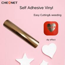 1pc Cheonet Permanent Adhesive Vinyl Matte/Glossy Colored Vinyl Sticker, Suitable For Party Decoration DIY - Rose Gold Cotton Pattern - View 23