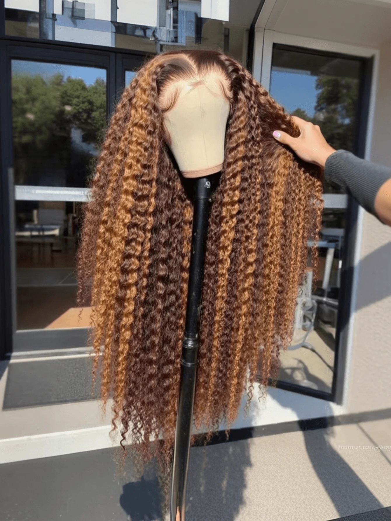 32inch Highlight Ombre Lace Front Wig Human Hair 13x4 Hd Honey Blonde 4/27 Deep Wave Lace Front Wigs Human Hair 250% Density Glueless Wigs Human Hair Pre Plucked - S4/27 - 查看 1