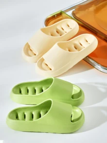 3/1 Pair Of Special Slippers For Bathroom, Unisex Solid Color Breathable Open-Toe Slippers, Suit For Back To School, Comfortable And Non-Slip EVA Slippers, Porous Design Of The Whole Shoe, Breathable And No Water Accumulation Inside The Shoe - Multicolor - View 5