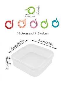 50pcs/Pack Large Stitch Markers, Extra Wide Opening For Easy Attachment Without Disassembling Needles, Suitable For Thick Yarn And Needles, Smooth And Secure Locking, Comes With Transparent Storage Box For Organized Storage, Essential Tool For Knitting And Crochet - Opening Mark Buckle - View 5