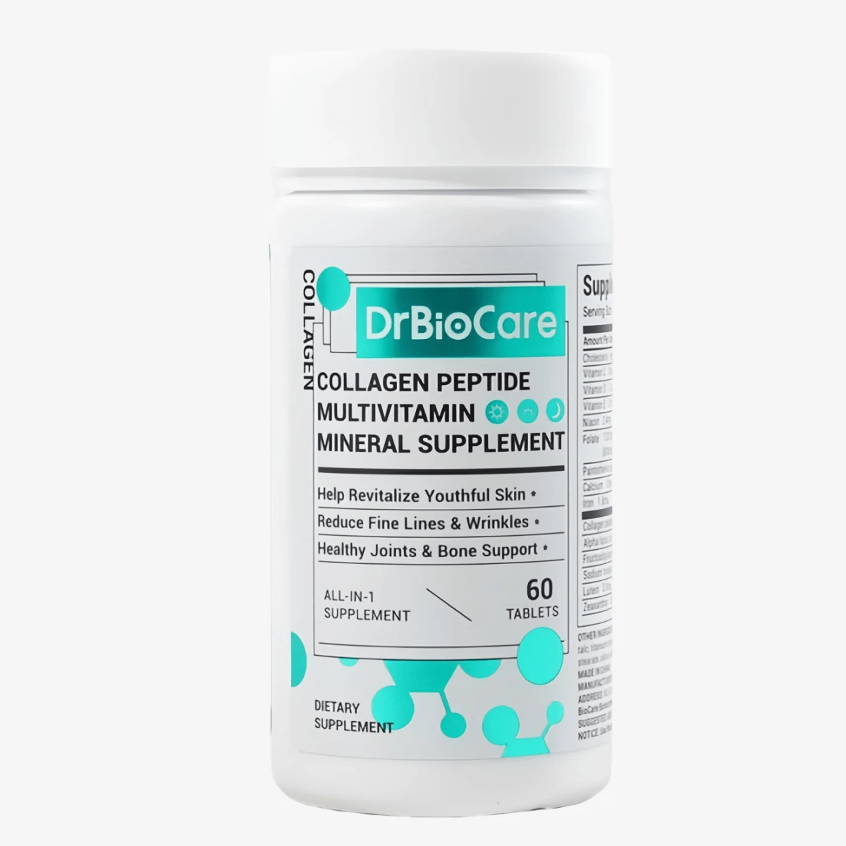 DrBioCare Collagen Peptide Multivitamin 60 Tablets - Skin, Joint & Bone All-In-One Support - 90g - View 1