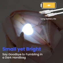 1-3件心形包包燈，可充電觸控感應LED手提包燈，自動感應雙模式便攜式錢包燈，浪漫可愛時尚裝飾鑰匙圈夜燈，適合女性，迷你包包照明配件，長電池續航力 - 彩色 - 查看 2