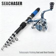 SEACHASER 釣魚裝備套裝：3000型紡車釣輪與中型釣竿，適合輕鬆拋投與遠距離釣魚，完美捕捉大魚。此套裝便於攜帶，隨時可開始釣魚。 - 彩色 - 查看 2