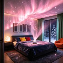 1pc All-Scene LED Galaxy Projector Night Light, Star Sky Aurora Ocean Wave Projection, RGB 16 Colors Dynamic Effects With Remote Control USB Powered For Bedroom Home Decor Camping Wedding Holiday Party Gift For All Occasions - Multi-color light - View 8