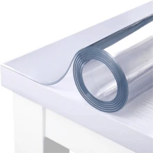 Mantel rectangular transparente de PVC de 0,25 mm de grosor, protector de mesa resistente a los arañazos y al calor, de alta calidad para uso doméstico, hotelero y de oficina (fácil instalación) - Blanco - Ver 3