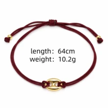 1pc Niche Design 18K Gold/Silver Plated Handmade Braided Rope Pig Nose Necklace, Suitable For Women's Daily Wear - Pig Nose Necklace - View 9