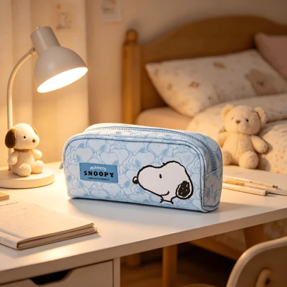  1 hộp đựng bút Snoopy dung tích lớn, túi đựng văn phòng phẩm dễ thương để đựng bút chì, bút bi, tẩy, thước kẻ, sticker và giấy ghi chú, món quà sinh nhật và quà tặng tiệc tùng hoàn hảo.