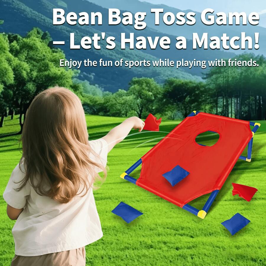 Portable Outdoor Sports Beanbag Toss Toy, Family Gathering Interactive Toy To Improve Kids' Focus And Hand-Eye Coordination, Foldable Stand Design, Compact And Easy To Carry, Suitable For Boys And Girls - Multicolor - View 1