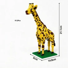 1024Pcs Zoo Theme Micro Mini Building Blocks, 3D Puzzle DIY Assembly Toy, Various Styles Available Including Giraffe, Lion And Tiger. Ideal For Collection Enthusiasts, Exercises Finger Dexterity And Patience. Perfect For Home & Room Decoration, Birthday Gifts And Daily Gift Giving - Multicolor - View 12