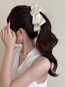 1pc Women's Butterfly Banana Hair Clip, Twist Clip Hair Accessory For Spring/Summer, Claw Clips - Black - View 3