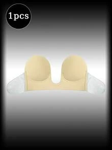 Self-Adhesive Deep U-Shaped Reusable Bra Pasties, Single-Sided Adhesive, Invisible & Seamless, Lightweight & Comfortable, Side Support, Strapless Lift, Solid Color Self-Adhesive Bra - Multicolor - View 16