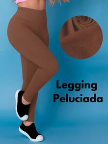 Kit 2 Pants Thermal Leggings Plush Winter Leg Felpuda Flannel Tarelles - Burnt Orange - View 2