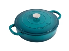 Crock-Pot Crock Pot 112002.02 Artisan 5-Quart Enameled Cast Iron Braiser Pan, Teal Ombre - View 3