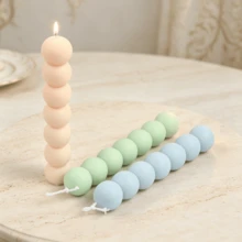 Khuôn nến silicon hình cầu xếp chồng, khuôn làm nến hình cột hạt tròn hình học thiết kế tách rời, dụng cụ đúc nhựa dẻo linh hoạt cho xà phòng thơm tự làm và đồ thủ công trang trí nhà cửa. - A - Xem 10