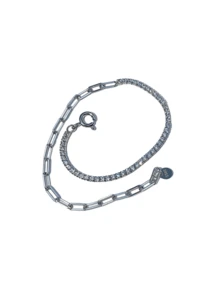 Dây chuyền bạc S925, mặt dây chuyền hình tròn hình học tối giản, dây mảnh mai, phù hợp đeo hàng ngày, quà tặng sinh nhật cho nữ. - Bạc - Xem 7