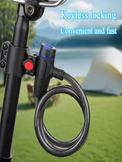 重型摩托车和自行车防盗锁链 - 双钥匙，手动控制，适用于自行车、全地形车、轻便摩托车、摩托车、户外使用，时尚金属设计，必备自行车配件，重型摩托车锁，坚固的自行车锁链，金属防盗，配备双钥匙，增强安全性