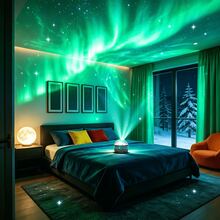 1pc All-Scene LED Galaxy Projector Night Light, Star Sky Aurora Ocean Wave Projection, RGB 16 Colors Dynamic Effects With Remote Control USB Powered For Bedroom Home Decor Camping Wedding Holiday Party Gift For All Occasions - Multi-color light - View 6