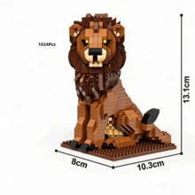 1024Pcs Zoo Theme Micro Mini Building Blocks, 3D Puzzle DIY Assembly Toy, Various Styles Available Including Giraffe, Lion And Tiger. Ideal For Collection Enthusiasts, Exercises Finger Dexterity And Patience. Perfect For Home & Room Decoration, Birthday Gifts And Daily Gift Giving - Multicolor - View 15