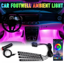 [4-in-1 Auto-LED-Licht] 4-in-1 DC12V Auto-Ambiente-LED-Licht | Mehrere Wechselmodi, App-Steuerung, 48 LEDs, 22,5 cm/8,86 Zoll, geeignet für verschiedene Automodelle, zerstörungsfreie Installation, verleiht Ihrem Auto mehr Stil, keine Batterien erforderlich. - 4-in-1 Auto-Fußraum-Dekorationsleuchte - Übersicht 8