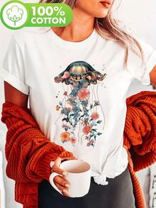 Women T-Shirts - [White] - View 1