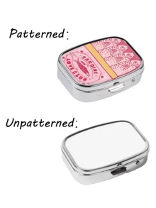 Vintage Sardine Pattern Square Pill Box - Compact Dual Compartment Pill Storage Box, Suitable For Home And Travel - Unique Gift For Pocket And Handbag / Mini Metal Round Pill Box / Divided Jewelry Storage Box / Mother's Day Gift, Gift For Family - Multicolor - View 11