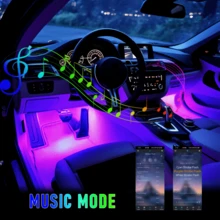 [4-in-1 Auto-LED-Licht] 4-in-1 DC12V Auto-Ambiente-LED-Licht | Mehrere Wechselmodi, App-Steuerung, 48 LEDs, 22,5 cm/8,86 Zoll, geeignet für verschiedene Automodelle, zerstörungsfreie Installation, verleiht Ihrem Auto mehr Stil, keine Batterien erforderlich. - 4-in-1 Auto-Fußraum-Dekorationsleuchte - Übersicht 4
